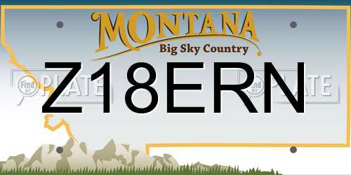 Z18ERN Montana License Plate