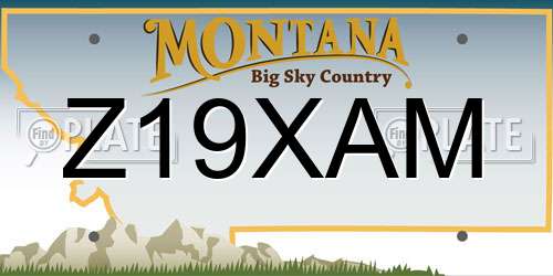 Z19XAM Montana License Plate