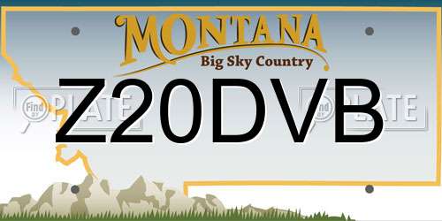 Z20DVB Montana License Plate