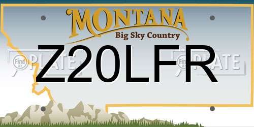 Z20LFR Montana License Plate
