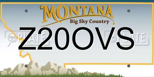 Z20OVS Montana License Plate