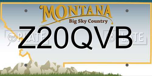 Z20QVB Montana License Plate