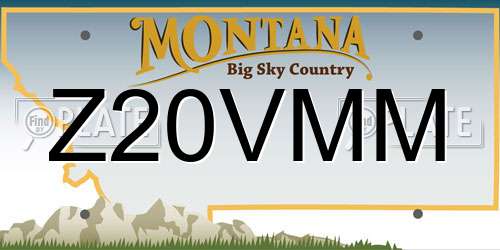 Z20VMM Montana License Plate