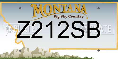 Z212SB Montana License Plate