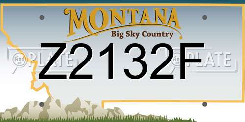 Z2132F Montana License Plate