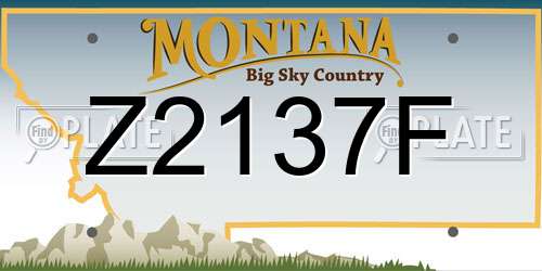 Z2137F Montana License Plate