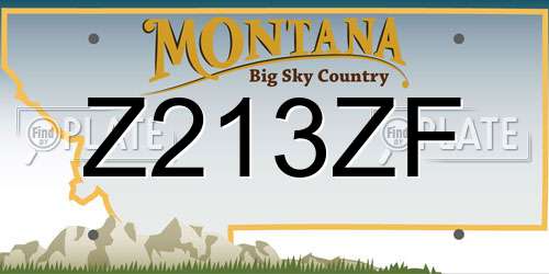 Z213ZF Montana License Plate