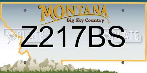 Z217BS Montana License Plate