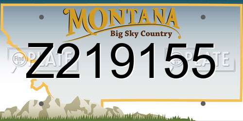 Z219155 Montana License Plate