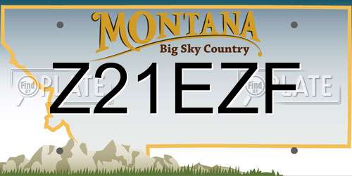 Z21EZF Montana License Plate