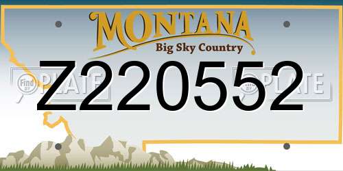 Z220552 Montana License Plate
