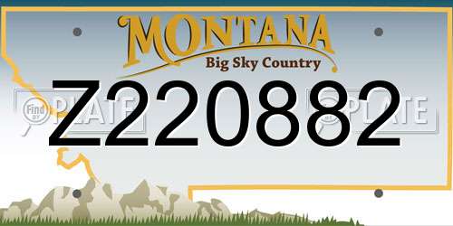 Z220882 Montana License Plate