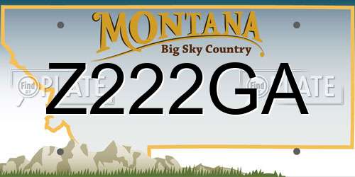 Z222GA Montana License Plate