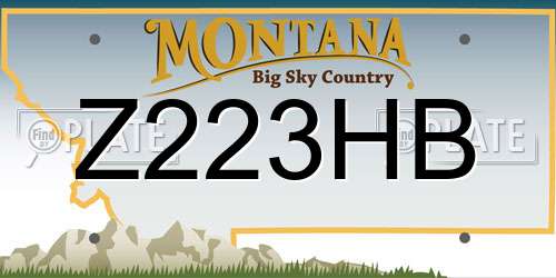 Z223HB Montana License Plate