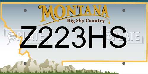 Z223HS Montana License Plate