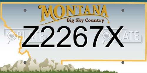 Z2267X Montana License Plate