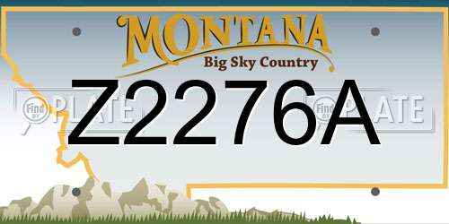 Z2276A Montana License Plate