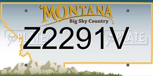 Z2291V Montana License Plate