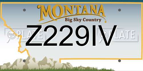 Z229IV Montana License Plate