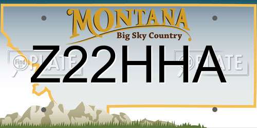 Z22HHA Montana License Plate