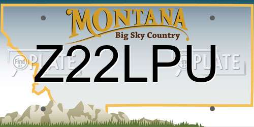 Z22LPU Montana License Plate