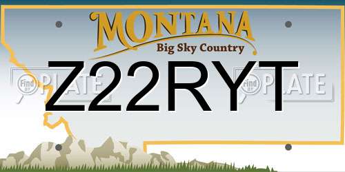 Z22RYT Montana License Plate