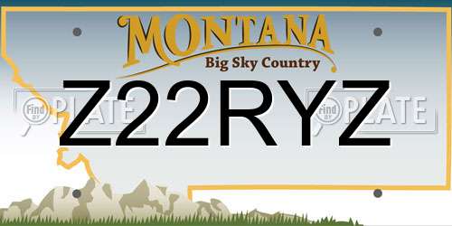 Z22RYZ Montana License Plate