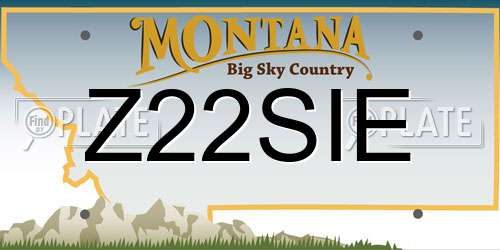 Z22SIE Montana License Plate