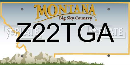 Z22TGA Montana License Plate