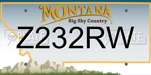Z232RW Montana License Plate