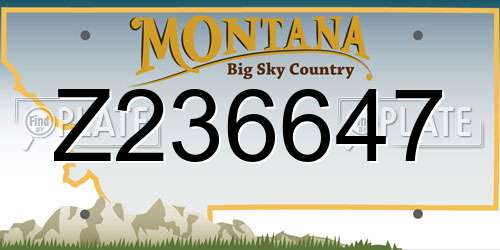 Z236647 Montana License Plate