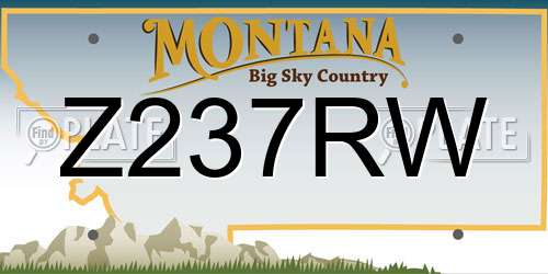 Z237RW Montana License Plate