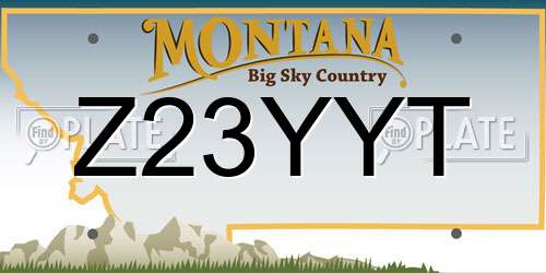 Z23YYT Montana License Plate