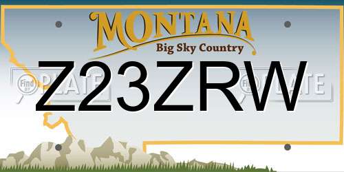 Z23ZRW Montana License Plate