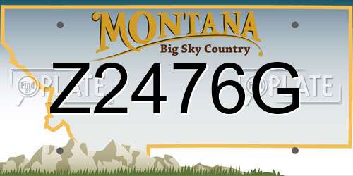 Z2476G Montana License Plate