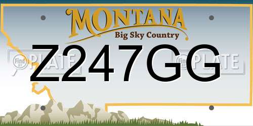 Z247GG Montana License Plate
