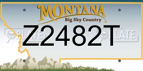 Z2482T Montana License Plate
