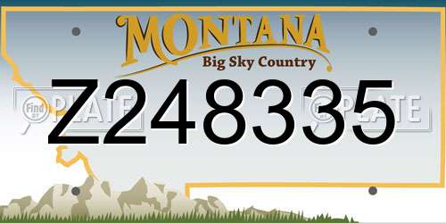 Z248335 Montana License Plate