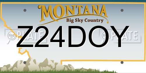 Z24DOY Montana License Plate