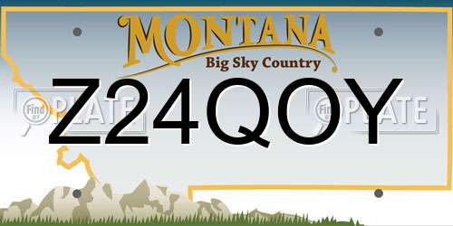 Z24QOY Montana License Plate