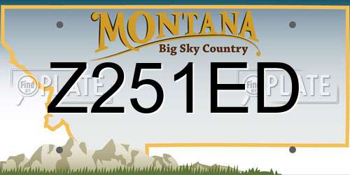 Z251ED Montana License Plate