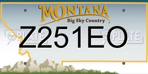 Z251EO Montana License Plate