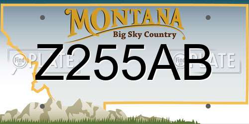 Z255AB Montana License Plate