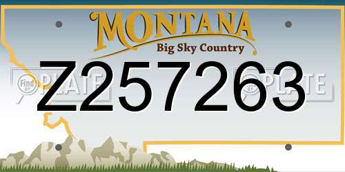 Z257263 Montana License Plate