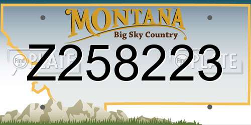 Z258223 Montana License Plate