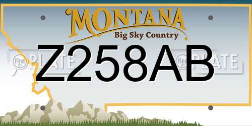 Z258AB Montana License Plate