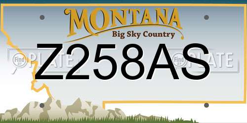 Z258AS Montana License Plate