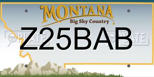 Z25BAB Montana License Plate