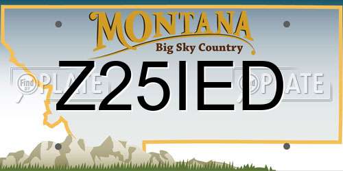 Z25IED Montana License Plate