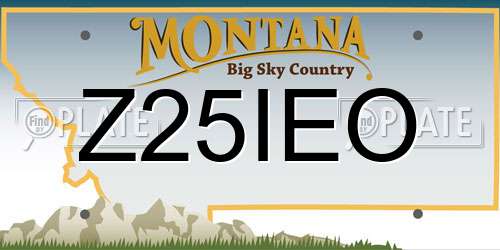 Z25IEO Montana License Plate
